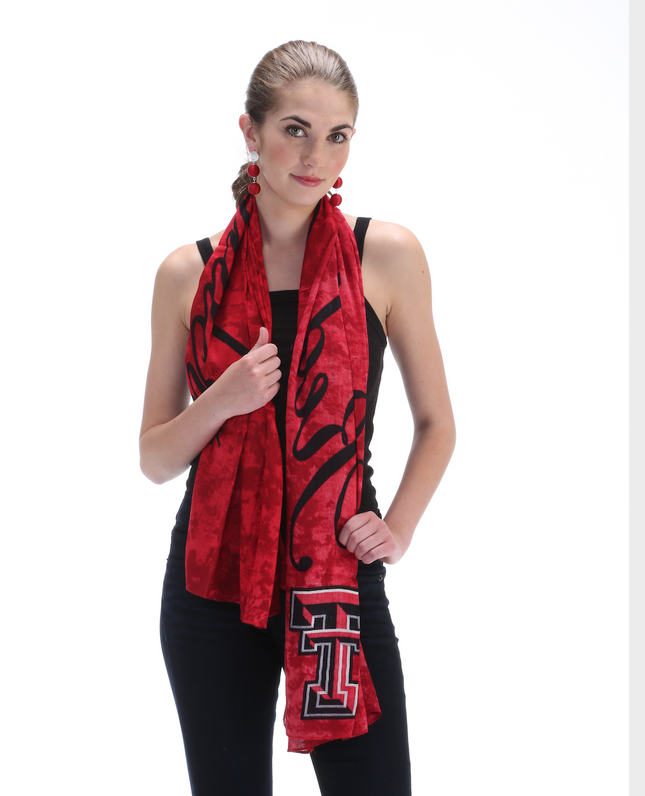 Texas Tech Red Raiders Script Scarf