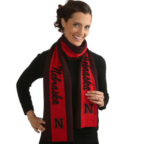 Nebraska Cornhuskers 2 Tone Knit Scarf