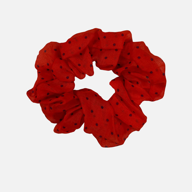 Game Day Red/Black Vanessa Polka Dot Scrunchie
