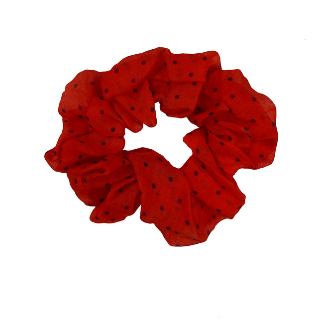 Game Day Red/Black Vanessa Polka Dot Scrunchie