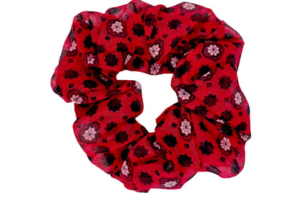 VANESSA PRINT SCRUNCHIE , RED/BLACK