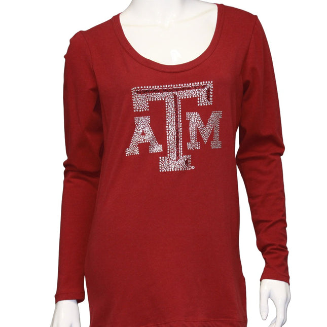 Texas A&M Aggies Jeweled Long Sleeve