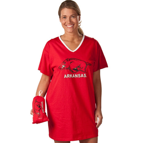 Arkansas Razorbacks Collegiate Nightshirt In Bag