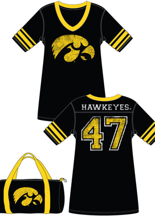 Iowa Hawkeyes Jersey Nightshirt in a Duffel