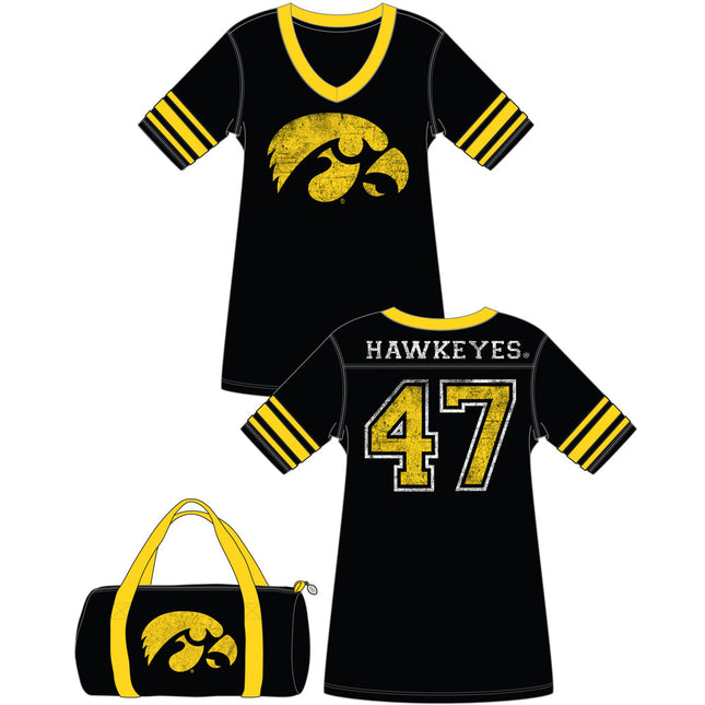Iowa Hawkeyes Jersey Nightshirt in a Duffel