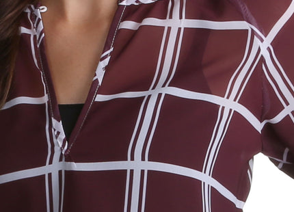 Texas A&M Aggies Plaid Sheer Top