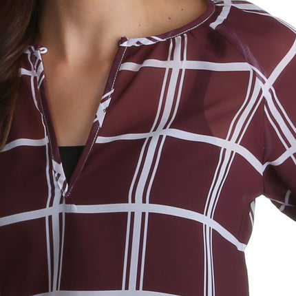 Texas A&M Aggies Plaid Sheer Top