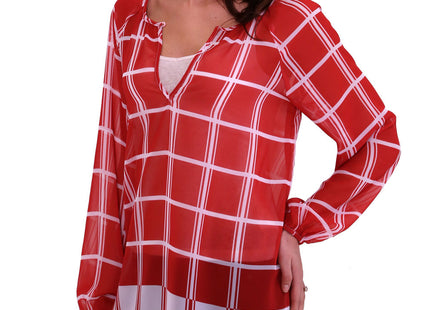 Oklahoma Sooners Plaid Sheer Top
