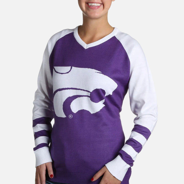 Kansas State Wildcats V Neck Logo Sweater
