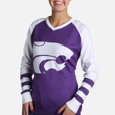 Kansas State Wildcats V Neck Logo Sweater