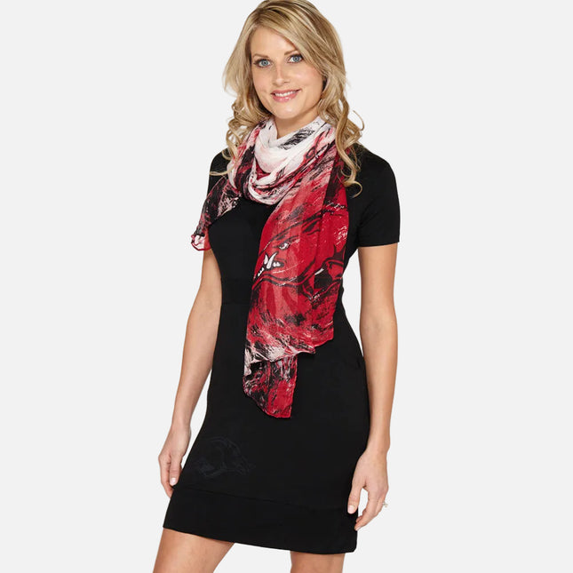 Arkansas Razorbacks Watercolor Scarf