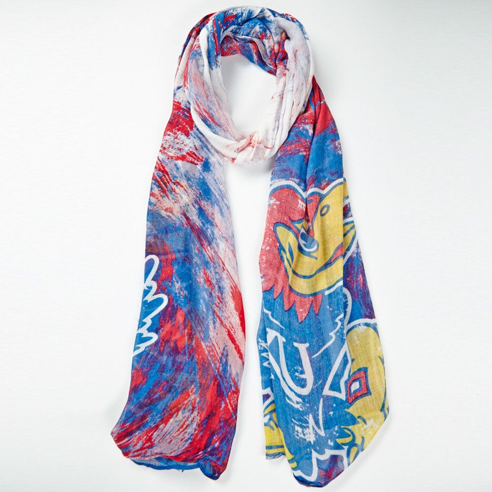 Kansas Jayhawks Watercolor Scarf