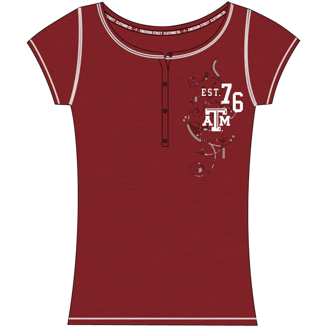Texas A&M Aggies Heather Henley Short Sleeve Top